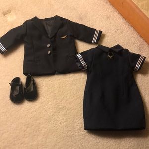 American girl flight attendant dress, coat, and shoes
